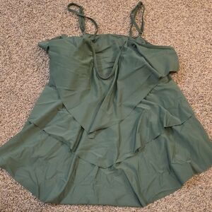 Green Layered Swim Top